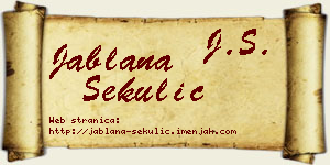 Jablana Sekulić vizit kartica